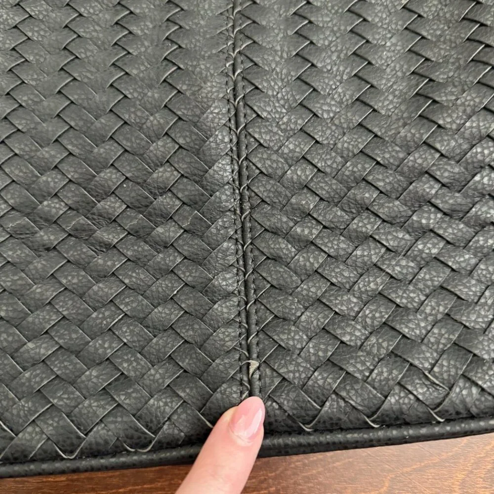 Deux Lux Varick Satchel Black Faux Leather Handbag